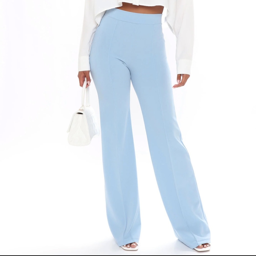 Fashion Nova Victoria Slate Blue High Waisted Dress Pants NWOT